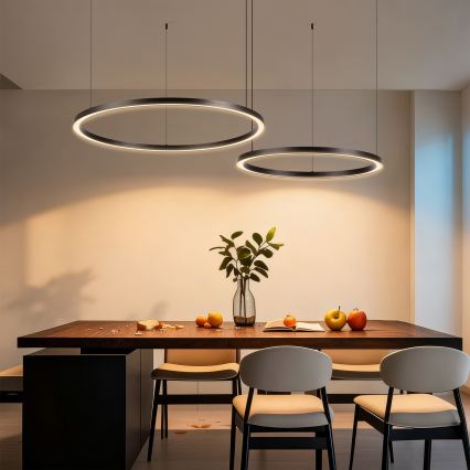 Brilagi - LED dimeriuojama liustra ant laido PORTOFINO LED/98W/230V 3000-6000K juoda + nuotolinis valdymas