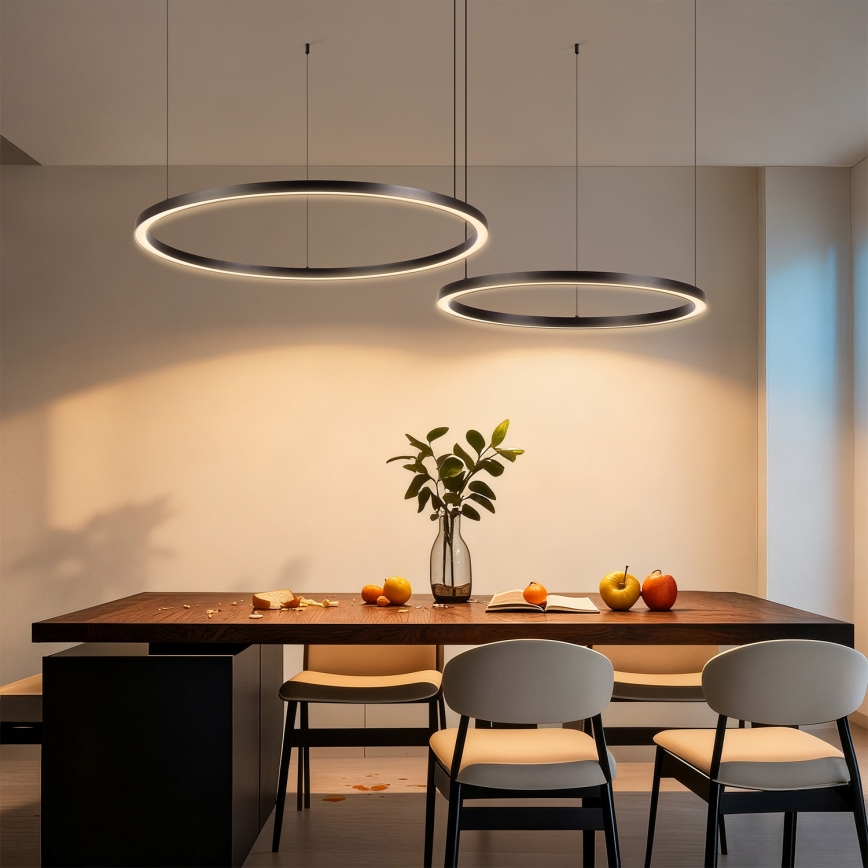 Brilagi - LED dimeriuojama liustra ant laido PORTOFINO LED/98W/230V 3000-6000K juoda + nuotolinis valdymas
