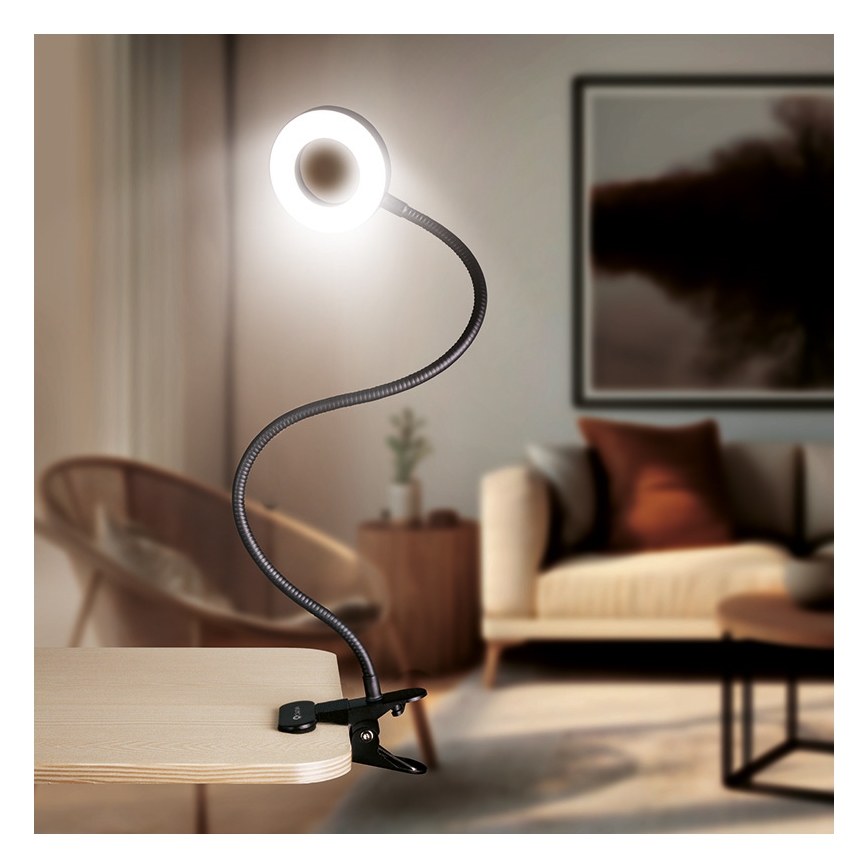 Brilagi - dimeriuojama prisegama LED lempa ORBELA LED/8W/5V 3000/4000/5000K juoda