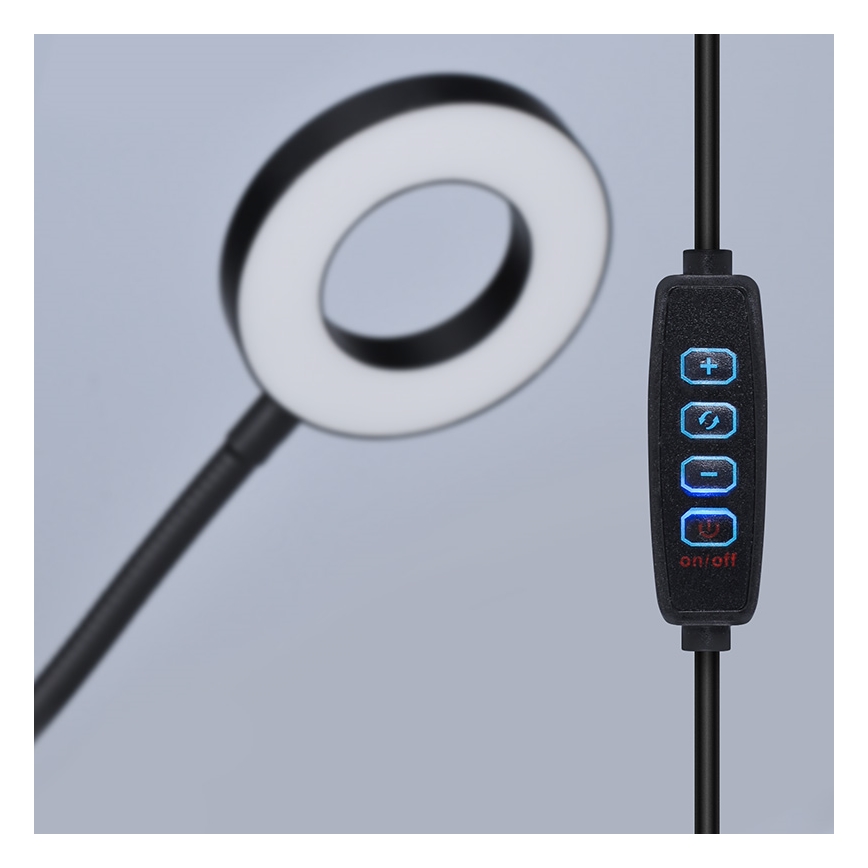 Brilagi - dimeriuojama prisegama LED lempa ORBELA LED/8W/5V 3000/4000/5000K juoda