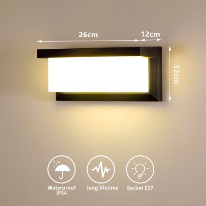 Brilagi - LED reguliuojamas lauko sieninis šviestuvas BRICKY 1xE27/6W/230V 2700-6500K IP54 juodas