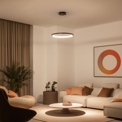 Brilagi - dimeriuojamas LED pakabinamas šviestuvas ant laido FALCON SLIM LED/42W/230V 3000-6500K Ø 50 cm juodas + nuotolinio valdymo pultas