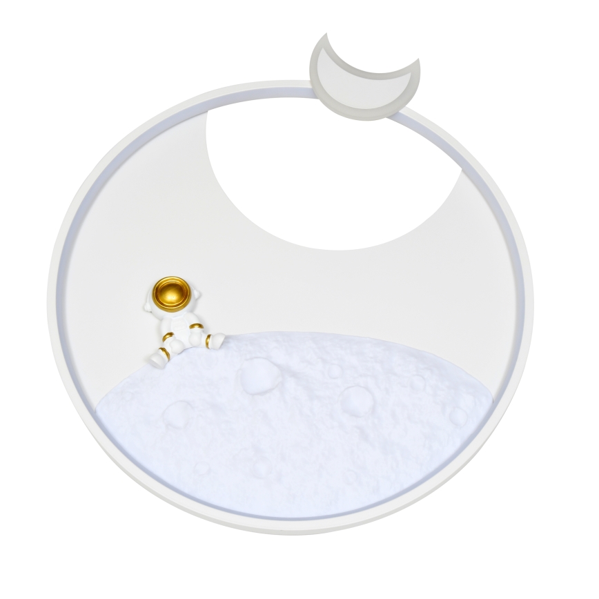 Brilagi – reguliuojamas LED vaikų lubinis šviestuvas ASTRO, 20 W, 230 V, skersmuo 50 cm, 3000–6000 K, astronauto motyvas, su nuotoliniu valdymu