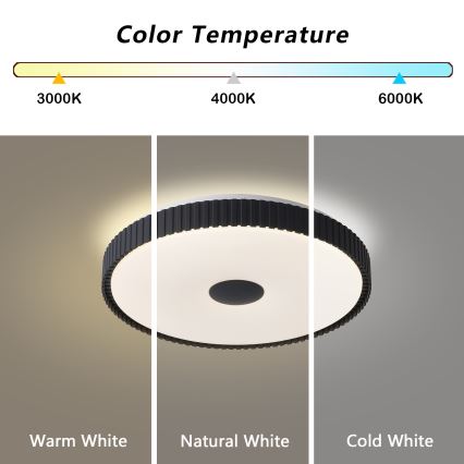Brilagi - Reguliuojamas LED lubų šviestuvas CORVO LED/72W/230V 3000-6000K, juodas, skersmuo 50 cm + nuotolinis pultas