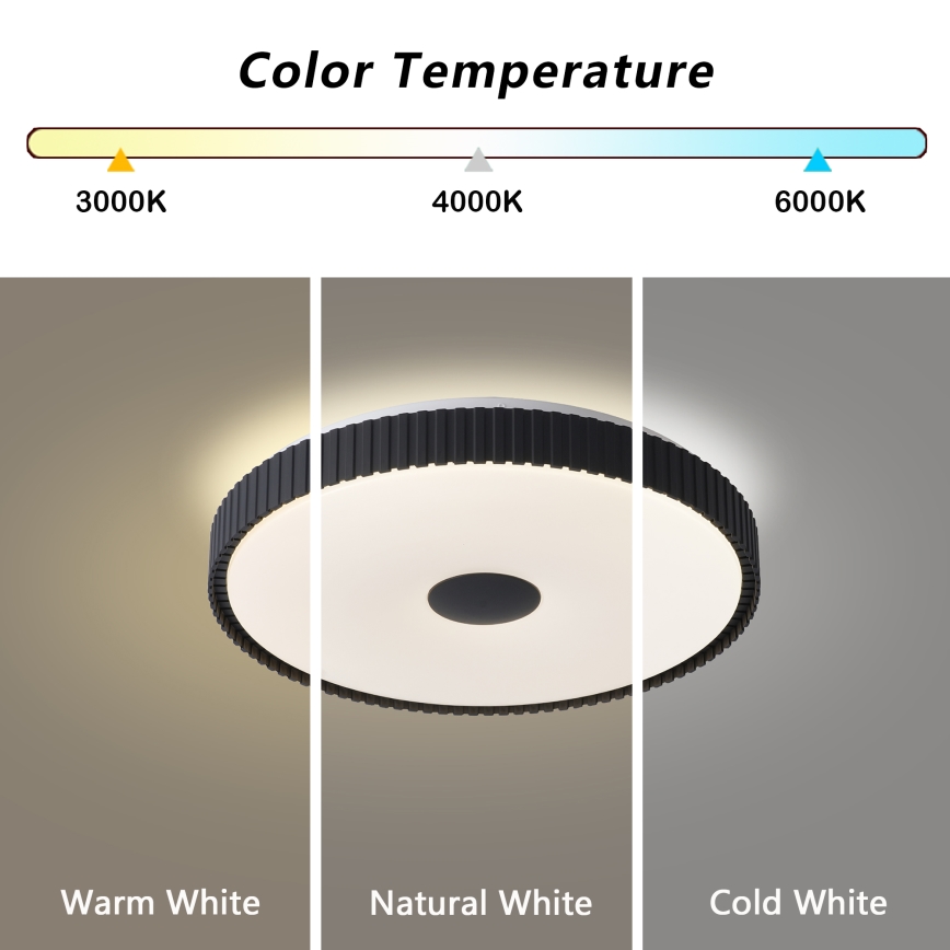 Brilagi - Reguliuojamas LED lubų šviestuvas CORVO LED/72W/230V 3000-6000K, juodas, skersmuo 50 cm + nuotolinis pultas
