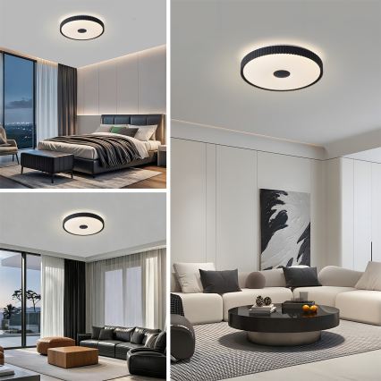Brilagi - Reguliuojamas LED lubų šviestuvas CORVO LED/72W/230V 3000-6000K, juodas, skersmuo 50 cm + nuotolinis pultas