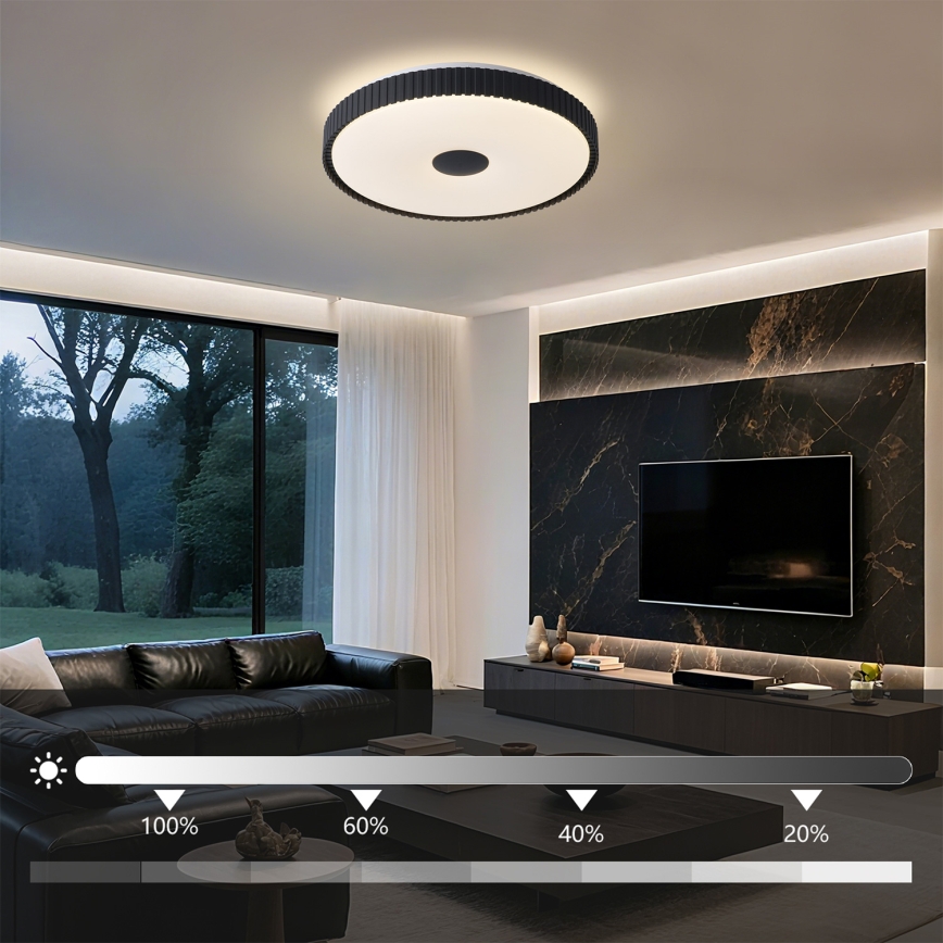 Brilagi - Reguliuojamas LED lubų šviestuvas CORVO LED/72W/230V 3000-6000K, juodas, skersmuo 50 cm + nuotolinis pultas