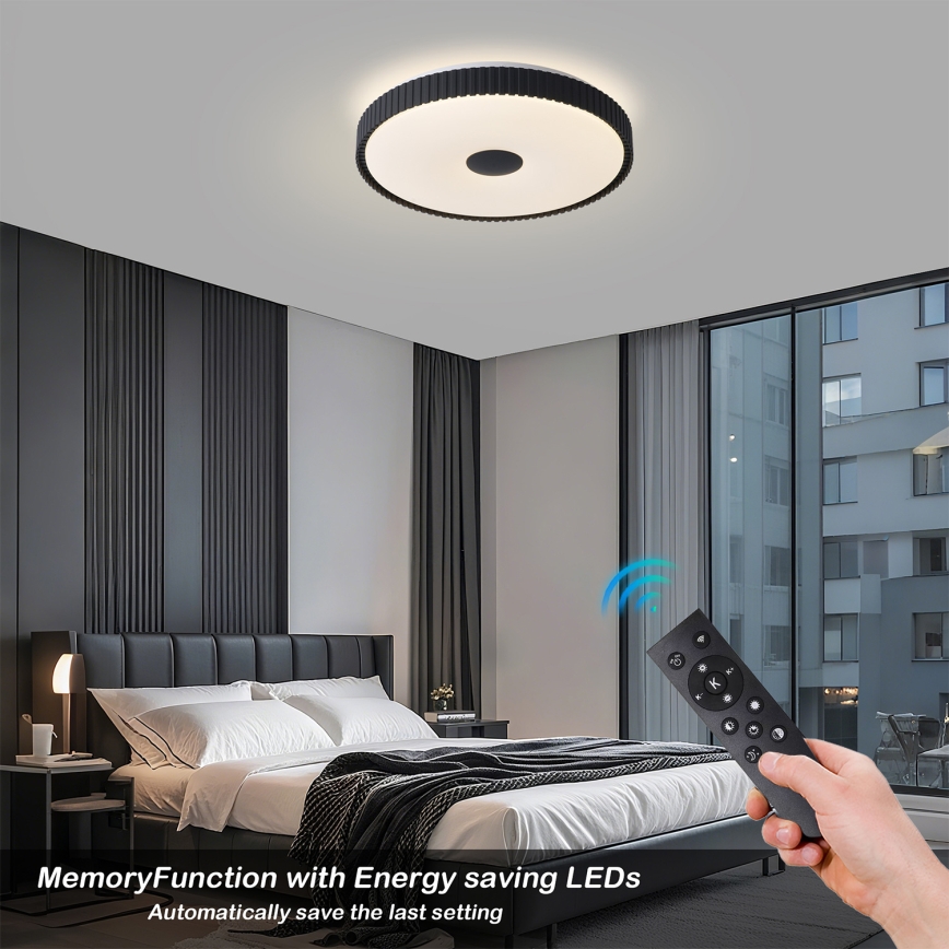 Brilagi - Reguliuojamas LED lubų šviestuvas CORVO LED/72W/230V 3000-6000K, juodas, skersmuo 50 cm + nuotolinis pultas