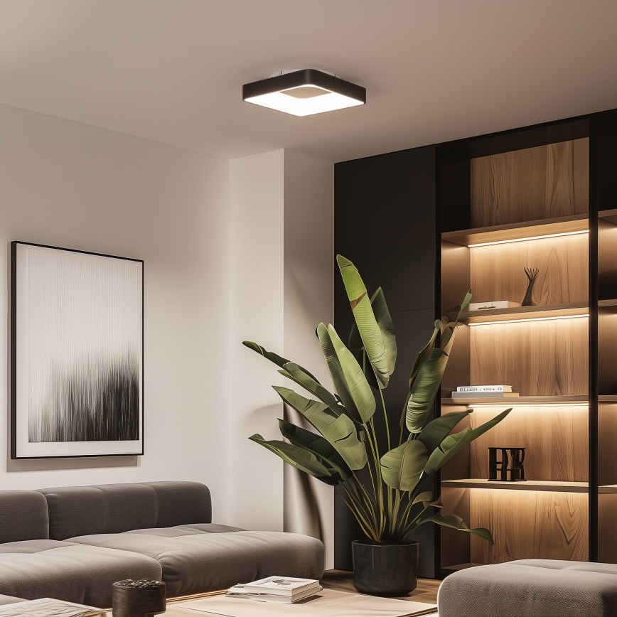 Brilagi - Dimeriuojamas LED lubų šviestuvas FALCON II LED/80W/230V 3000-6500K 40x40 cm juodas + nuotolinis pultelis