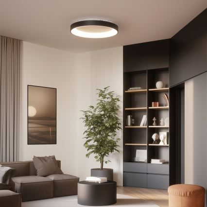 Brilagi - dimeriuojamas LED lubinis šviestuvas FALCON II LED/99W/230V 3000-6500K skersmuo 60 cm juodas + nuotolinis valdymas