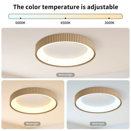 BRILAGI - Dimeriuojamas LED lubų šviestuvas FALCON MODERN LED/54W/230V 3000-6500K 60 cm smėlio spalvos + su nuotolinio valdymo pultu