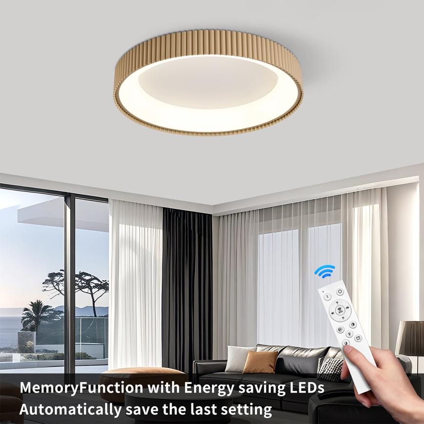 BRILAGI - Dimeriuojamas LED lubų šviestuvas FALCON MODERN LED/54W/230V 3000-6500K 60 cm smėlio spalvos + su nuotolinio valdymo pultu