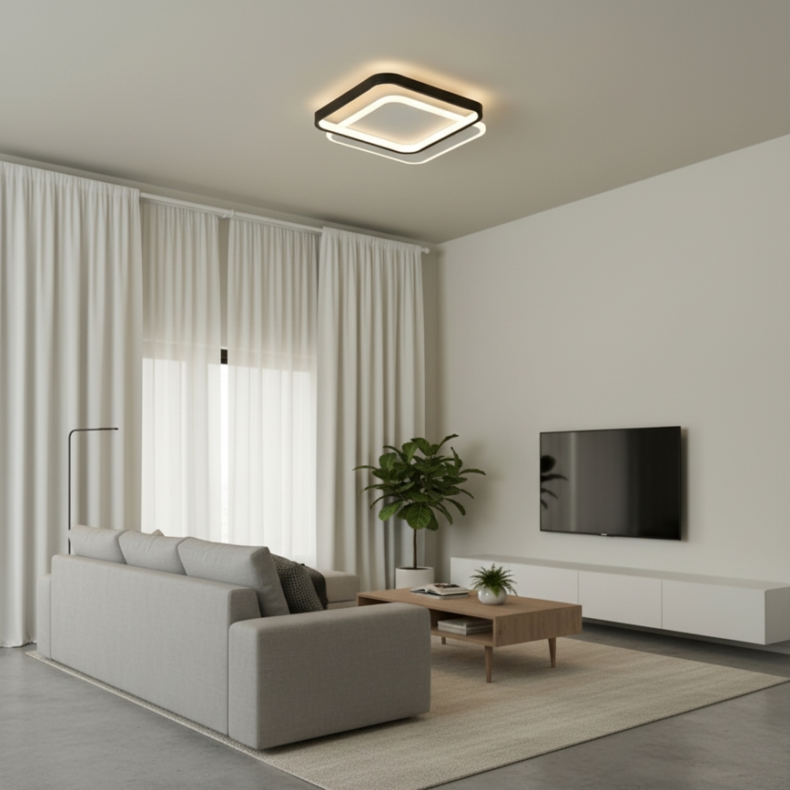 Brilagi - Dimeriuojamas LED lubų šviestuvas FLARE LED/43W/230V 3000-6000K 39,5x45 cm balta/juoda + su nuotoliniu pultu