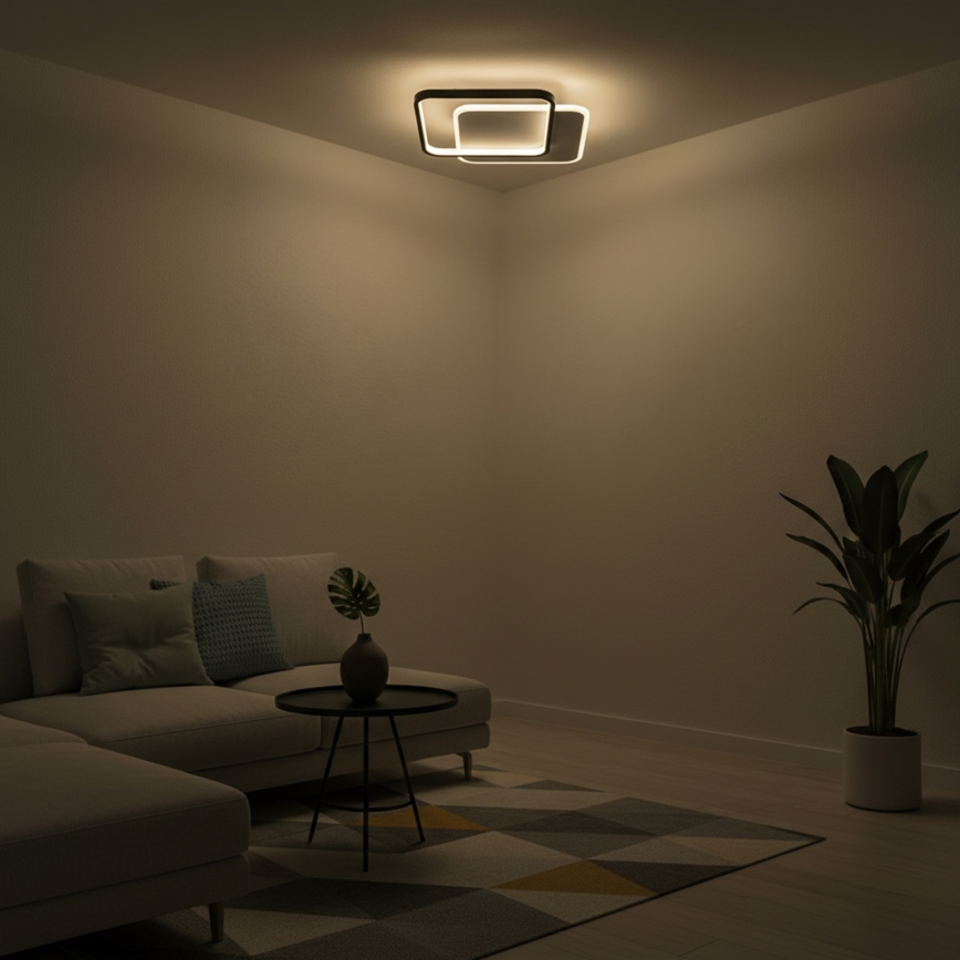 Brilagi - Dimeriuojamas LED lubų šviestuvas FLARE LED/43W/230V 3000-6000K 39,5x45 cm balta/juoda + su nuotoliniu pultu