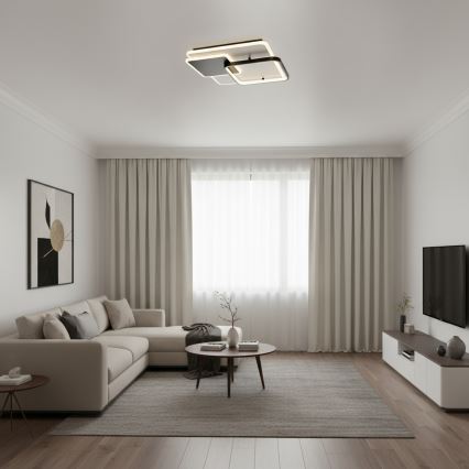 Brilagi - Dimeriuojamas LED lubų šviestuvas FLARE LED/64W/230V 3000-6000K 45x45 cm balta/juoda + su nuotoliniu valdymu