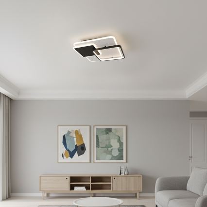 Brilagi - Dimeriuojamas LED lubų šviestuvas FLARE LED/64W/230V 3000-6000K 45x45 cm balta/juoda + su nuotoliniu valdymu