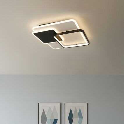 Brilagi - Dimeriuojamas LED lubų šviestuvas FLARE LED/64W/230V 3000-6000K 45x45 cm balta/juoda + su nuotoliniu valdymu