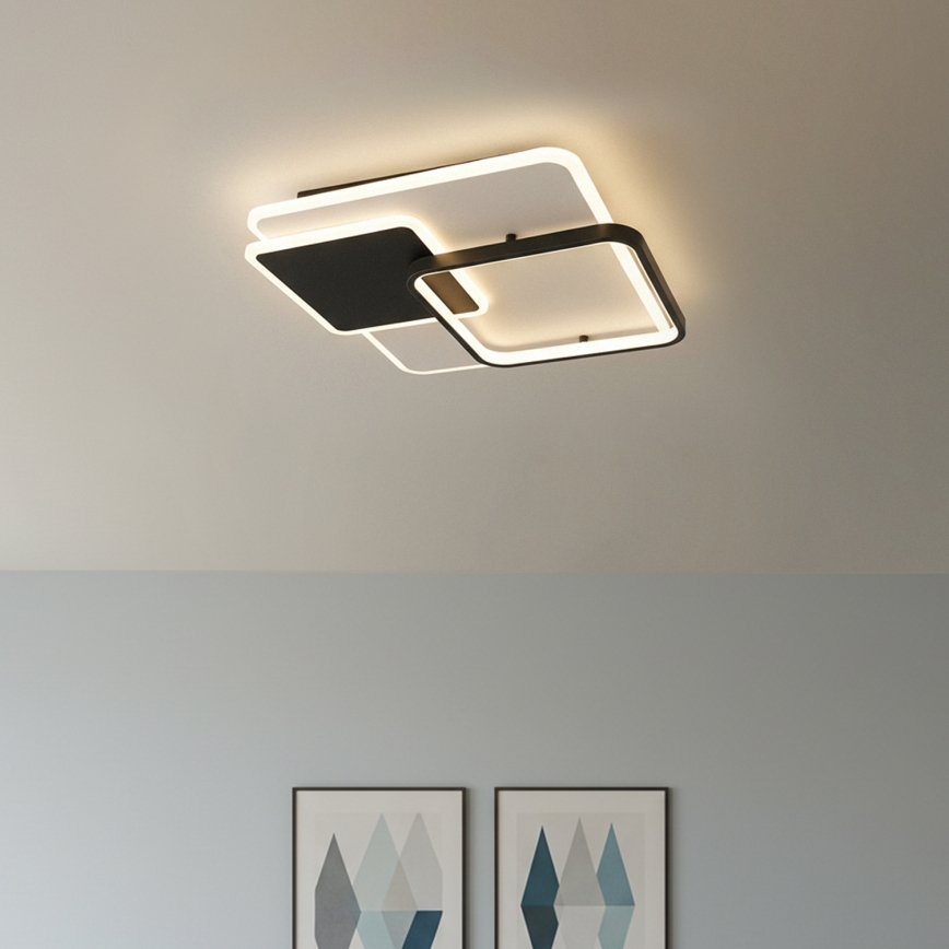 Brilagi - Dimeriuojamas LED lubų šviestuvas FLARE LED/64W/230V 3000-6000K 45x45 cm balta/juoda + su nuotoliniu valdymu
