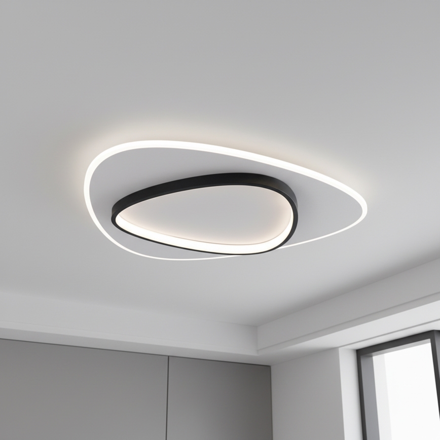 Brilagi - Dimeriuojamas LED lubų šviestuvas FLARE LED/70W/230V 3000-6000K 55x55 cm baltas/juodas + nuotolinis valdymas