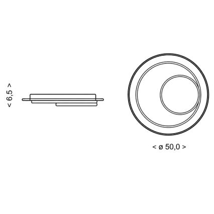BRILAGI - reguliuojamas LED lubinis šviestuvas FLARE LED/70W/230V 3000-6000K skersmuo 50 cm baltas/juodas + nuotolinis valdymas
