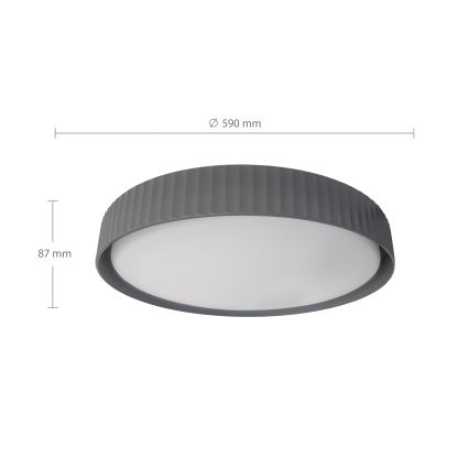 Brilagi - reguliuojamas LED lubų šviestuvas LUCIA LED/60W/230V 3000–6500K skersmuo 59 cm pilkas + su nuotolinio valdymo pultu