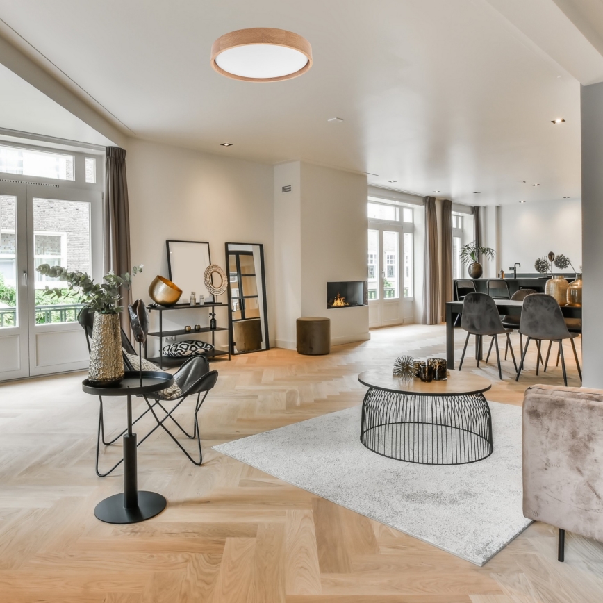 Brilagi - LED dimeriuojamas lubinis šviestuvas MANAROLA LED/24W/230V Ø 42 cm 3000–6500K ąžuolas + nuotolinis valdymas