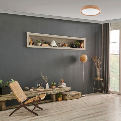 Brilagi - LED dimeriuojamas lubinis šviestuvas MANAROLA LED/24W/230V Ø 42 cm 3000–6500K ąžuolas + nuotolinis valdymas