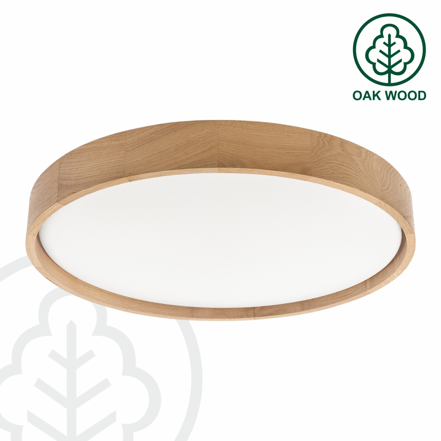 Brilagi - LED reguliuojamas lubinis šviestuvas MANAROLA SMART LED/36W/230V 3000-6000K Wi-Fi Tuya Beacon skersmuo 51 cm ąžuolas + su nuotolinio valdymo pulteliu