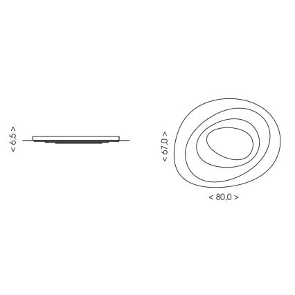 Brilagi - pritemdomas LED lubinis šviestuvas MODERN MAXI LED/87W/230V 3000-6000K 67x80 cm + nuotolinis valdymas