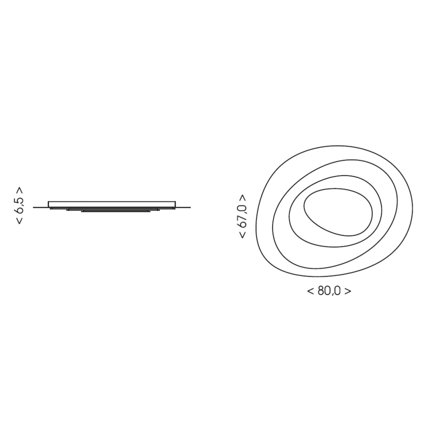 Brilagi - pritemdomas LED lubinis šviestuvas MODERN MAXI LED/87W/230V 3000-6000K 67x80 cm + nuotolinis valdymas