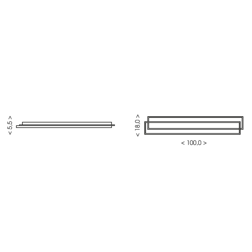 Brilagi - Dimeriuojamas LED lubinis šviestuvas OUTLINE LED/90W/230V 3000-6000K 18x100 cm balta/juoda + nuotolinis valdymas