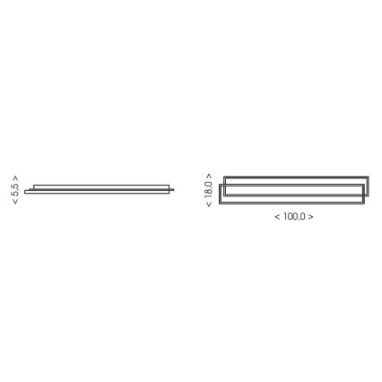 BRILAGI - Dimeriuojamas LED lubinis šviestuvas OUTLINE LED/90W/230V 3000-6000K 18x100 cm balta/juoda + nuotolinis valdymas
