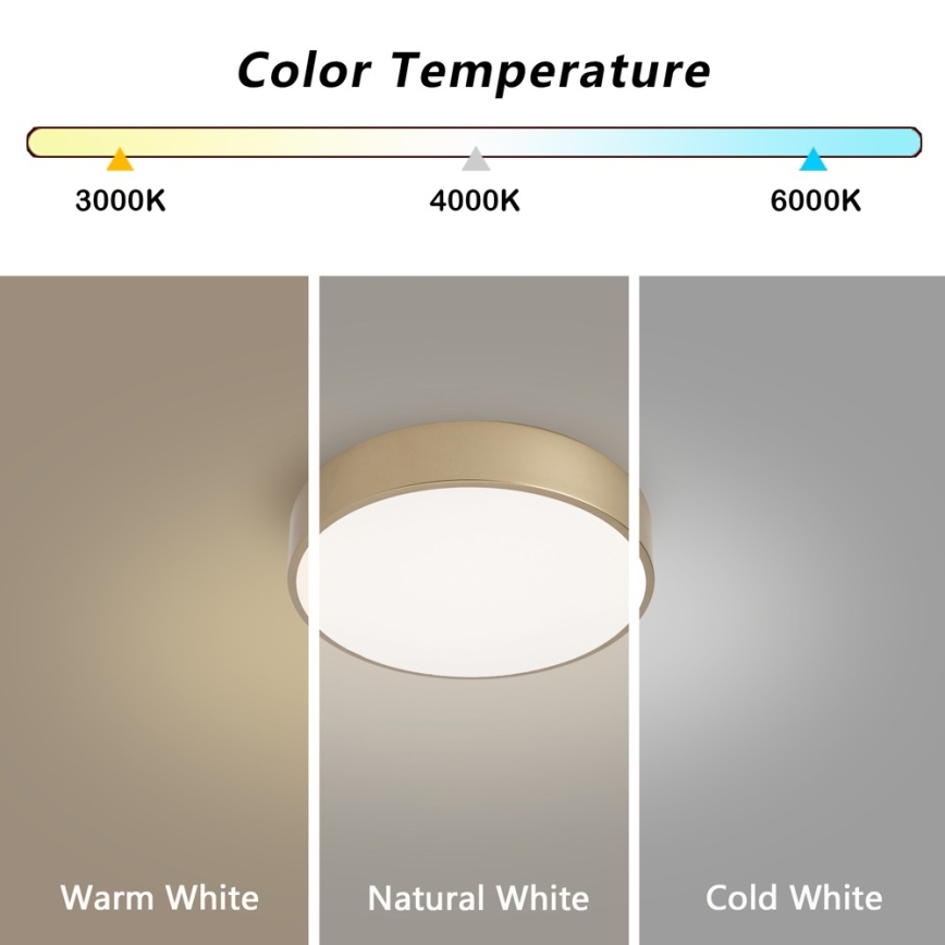 BRILAGI - reguliuojamas LED lubų šviestuvas POOL LED/24W/230V 3000-6000K skersmuo 20 cm auksinis + nuotolinis valdymas