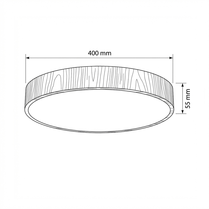 Brilagi - LED dimeriu reguliuojamas lubų šviestuvas POOL LED/50W/230V 3000-6000K skersmuo 40 cm medžio dekoras + nuotolinis valdymas