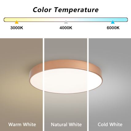 BRILAGI - Dimeriuojamas LED lubinis šviestuvas POOL, 60 W, 230 V, 3000–6000 K, skersmuo 50 cm, bronzinis + su nuotoliniu valdymu