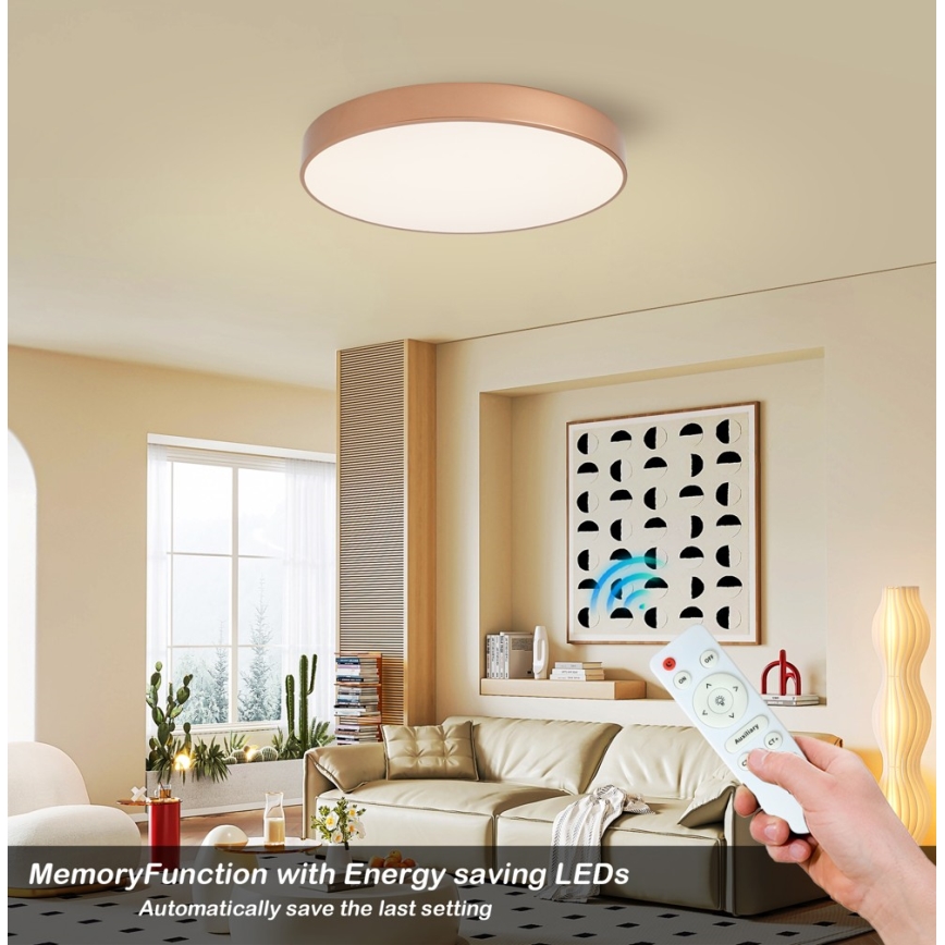 BRILAGI - Dimeriuojamas LED lubinis šviestuvas POOL LED/60W/230V 3000-6000K skersm. 60 cm bronzinis + nuotolinis valdymas