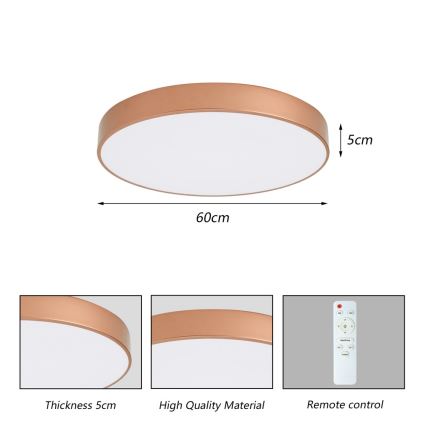 BRILAGI - Dimeriuojamas LED lubinis šviestuvas POOL LED/60W/230V 3000-6000K skersm. 60 cm bronzinis + nuotolinis valdymas