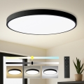 Brilagi - dimeriuojamas LED lubinis šviestuvas POOL SMART, 180 W, 230 V, 3000–6000 K, Ø 120 cm, Wi‑Fi Tuya, juodas, su nuotoliniu pultu
