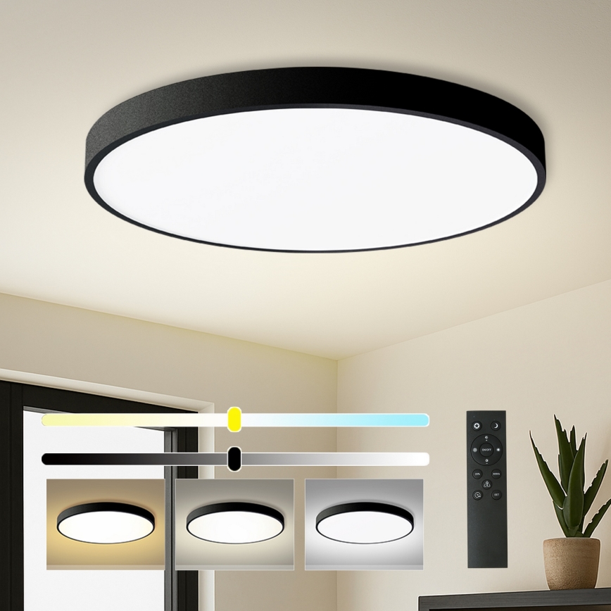 Brilagi - Dimeriuojamas LED lubinis šviestuvas POOL SMART LED/128W/230V 3000-6000K skersmuo 100 cm Wi-Fi Tuya juodas + su nuotoliniu pulteliu