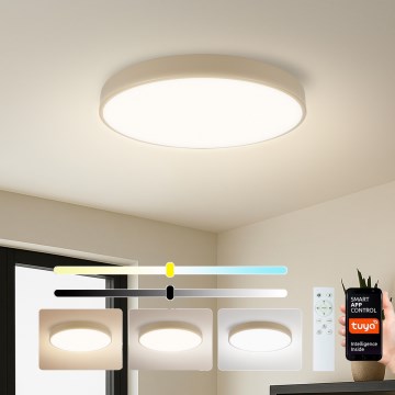 Brilagi - dimeriuojamas LED lubinis šviestuvas POOL SMART LED/60W/230V 3000-6000K skersmuo 50 cm Wi-Fi Tuya smėlinis + nuotolinio valdymo pultelis