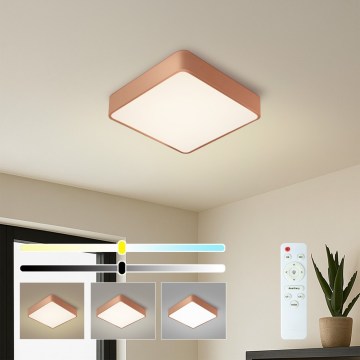 BRILAGI - Dimeriuojamas LED lubinis šviestuvas POOL SQUARE LED/36W/230V 3000-6000K 40x40 cm bronzinis + su nuotoliniu pulteliu