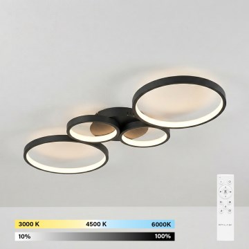 Brilagi - dimeriuojamas LED lubinis šviestuvas RINGO LED/34W/230V 3000-6000K 28x78 cm juodas + nuotolinis valdiklis
