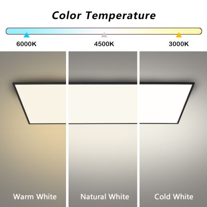 BRILAGI - LED dimeriuojamas lubinis šviestuvas SLIMFRAME LED/80W/230V 120x60 cm 3000-6000K juodas + su nuotoliniu pulteliu