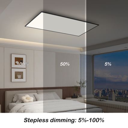 BRILAGI - LED dimeriuojamas lubinis šviestuvas SLIMFRAME LED/80W/230V 120x60 cm 3000-6000K juodas + su nuotoliniu pulteliu