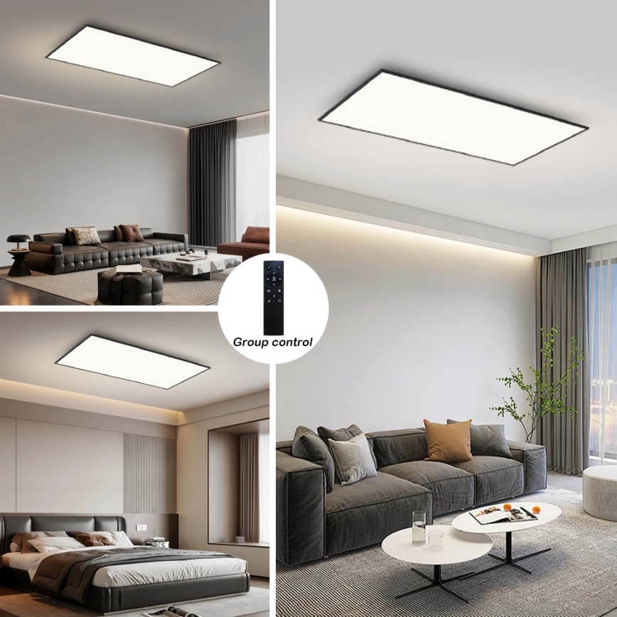 BRILAGI - LED dimeriuojamas lubinis šviestuvas SLIMFRAME LED/80W/230V 120x60 cm 3000-6000K juodas + su nuotoliniu pulteliu