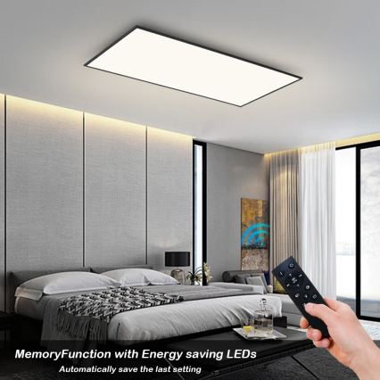 BRILAGI - LED dimeriuojamas lubinis šviestuvas SLIMFRAME LED/80W/230V 120x60 cm 3000-6000K juodas + su nuotoliniu pulteliu