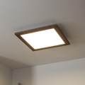 Brilagi - Dimeriuojamas LED lubinis šviestuvas SLIMFRAME WOOD LED/36W/230V 49,5x49,5 cm 3000-6000K tamsiai ruda + nuotolinio valdymo pultas