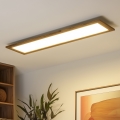 Brilagi - Dimeriuojamas LED lubinis šviestuvas SLIMFRAME WOOD LED/58W/230V 124x33,7 cm 3000-6000K rudas + nuotolinis pultas