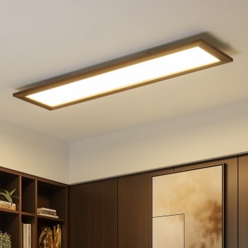 Brilagi - dimeriuojamas LED lubinis šviestuvas SLIMFRAME WOOD LED/58W/230V 124x34 cm 3000-6000K tamsiai ruda + nuotolinis valdymas