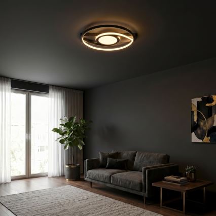 Brilagi - Dimeriuojamas LED lubinis šviestuvas TWIRL LED/38W/230V 3000-6000K juodas + nuotolinis pultelis